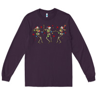 Plum dancing skeleton christmas Long Sleeve Tee - MaliasSmallBusiness