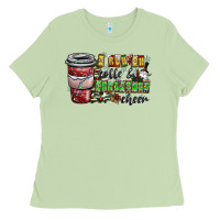 Matcha I Run On Coffee And Christmas Cheer Ladies Tee - CowhideDigitalArt