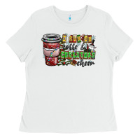 White I Run On Coffee And Christmas Cheer Ladies Tee - CowhideDigitalArt