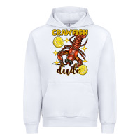 White Mardi Gras Crawfish dude Urban Hoodie - FaDigitalArtStudio