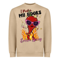 Mushroom i prefer my books extra spicy Heavyweight Sweatshirt - MaliasSmallBusiness