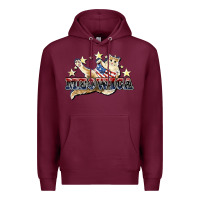 Burgundy Meowica cat 4th of july Premium Hoodie - HowdyJamesFarm