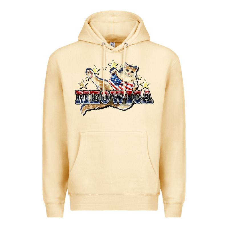 Meowica Cat 4th Of July Premium Hoodie by HowdyJamesFarm | Teevron