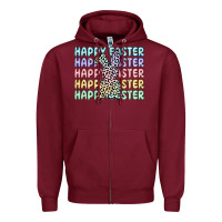 Burgundy happy easter Zipper Hoodie - Artiststas