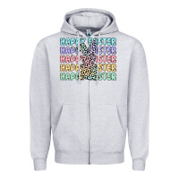 Heather Grey happy easter Zipper Hoodie - Artiststas