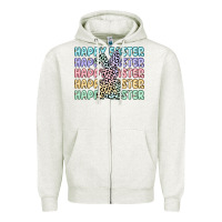 Oatmeal Heather happy easter Zipper Hoodie - Artiststas