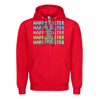 Red happy easter Zipper Hoodie - Artiststas