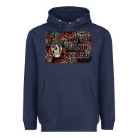 Navy I'm so freaking merry skeleton messy bun Heavyweight Hoodie - NancyCooperArtShop