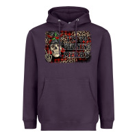 Plum I'm so freaking merry skeleton messy bun Heavyweight Hoodie - NancyCooperArtShop
