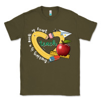 Army Green teaching is a work of heart Classic Tee - JahusDesignShop