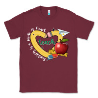 Burgundy teaching is a work of heart Classic Tee - JahusDesignShop