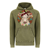 Vintage Olive Christmas Charolais Calf Baby Cow Vintage Hoodie - RanaPortraitStore