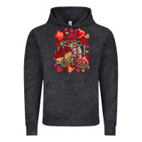 Vintage Black valentines day skeleton Vintage Hoodie - NancyCooperArtShop