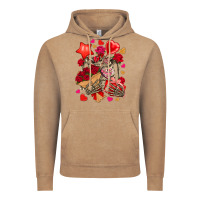 Vintage Coffee valentines day skeleton Vintage Hoodie - NancyCooperArtShop