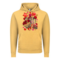 Vintage Mustard valentines day skeleton Vintage Hoodie - NancyCooperArtShop