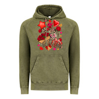 Vintage Olive valentines day skeleton Vintage Hoodie - NancyCooperArtShop