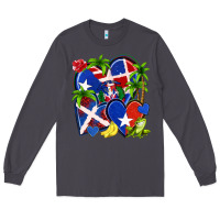 Smoke puerto rico with dominican republic hearts Long Sleeve Tee - NancyCooperArtShop
