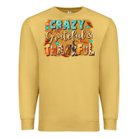 Antique Gold Crazy grateful and thankful Premium Sweatshirt - NancyCooperArtShop