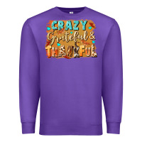 Purple Crazy grateful and thankful Premium Sweatshirt - NancyCooperArtShop