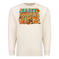 Sandshell Crazy grateful and thankful Premium Sweatshirt - NancyCooperArtShop