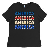 Black America 4th of July Ladies Tee - CowGirlArtShop