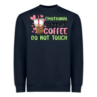 Navy emotional support coffee do not touch Heavyweight Sweatshirt - MaliasSmallBusiness