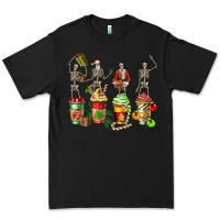 Black christmas skeleton coffee cups Premium Tee - FaDigitalArtStudio