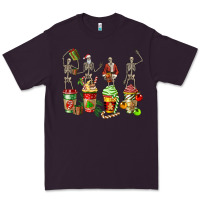 Plum christmas skeleton coffee cups Premium Tee - FaDigitalArtStudio