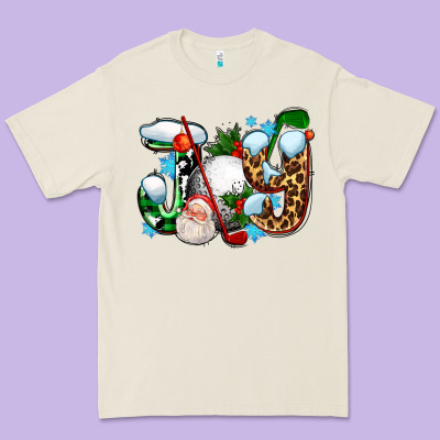 Joy With Golf And Santas Premium Tee Designed By Adodesignshop