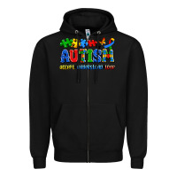 Black autism accept understand love Zipper Hoodie - Artiststas