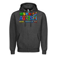 Charcoal Heather autism accept understand love Zipper Hoodie - Artiststas