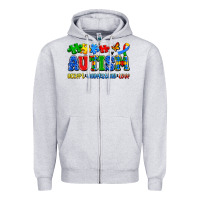 Heather Grey autism accept understand love Zipper Hoodie - Artiststas