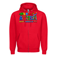 Red autism accept understand love Zipper Hoodie - Artiststas
