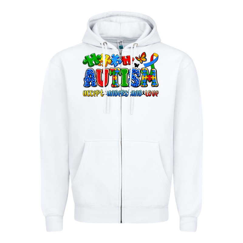 Autism Accept Understand Love Zipper Hoodie by Artiststas | Teevron