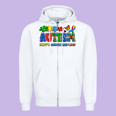 Autism Accept Understand Love Zipper Hoodie Designed By Artiststas