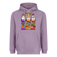 Lavender Happy Hallothanksmas wine glasses and gnomes Heavyweight Hoodie - texasbilliewilder