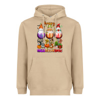 Mushroom Happy Hallothanksmas wine glasses and gnomes Heavyweight Hoodie - texasbilliewilder
