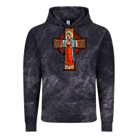 Cloud Black lady of guadalupe leopard cross Vintage Hoodie - BarkalooDesign