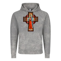 Cloud Rock lady of guadalupe leopard cross Vintage Hoodie - BarkalooDesign