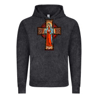 Vintage Black lady of guadalupe leopard cross Vintage Hoodie - BarkalooDesign