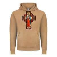 Vintage Camel lady of guadalupe leopard cross Vintage Hoodie - BarkalooDesign