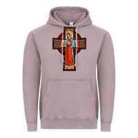 Vintage Zinc lady of guadalupe leopard cross Vintage Hoodie - BarkalooDesign