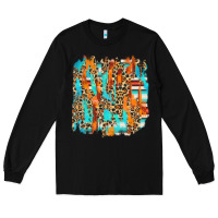 Black serape with leopard pattern Long Sleeve Tee - NancyCooperArtShop
