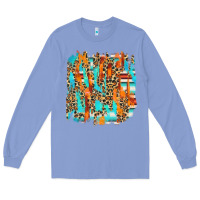 Colony Blue serape with leopard pattern Long Sleeve Tee - NancyCooperArtShop