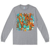 Heather Grey serape with leopard pattern Long Sleeve Tee - NancyCooperArtShop