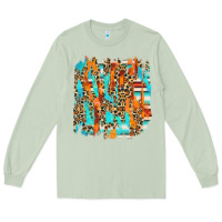 Matcha serape with leopard pattern Long Sleeve Tee - NancyCooperArtShop