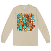 Mushroom serape with leopard pattern Long Sleeve Tee - NancyCooperArtShop