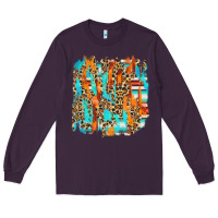 Plum serape with leopard pattern Long Sleeve Tee - NancyCooperArtShop