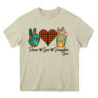 Mossy Peace Love Pumpkin Spice Heavy Core Tee - CowhideDigitalArt