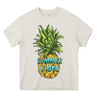 Cream summer vibes pineapple Heavy Core Tee - BarkalooDesign